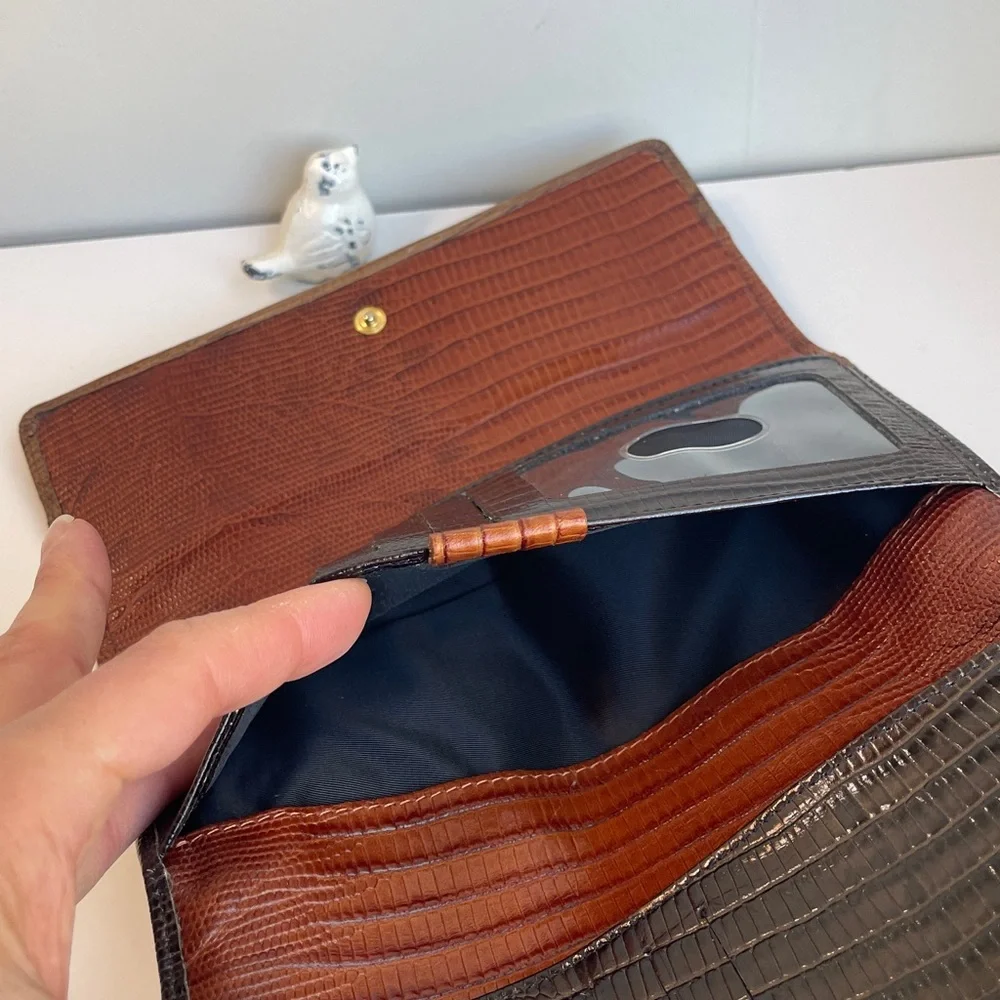 Brahmin Vintage Italian Leather Trifold Wallet